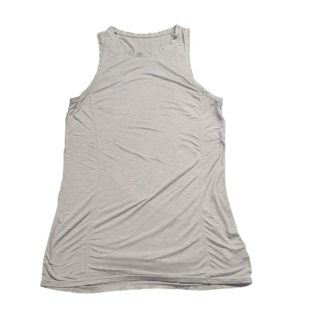 Athleta Essence Tank Top Womens XS Gray Open Back Sleeveless Yoga Gym Running